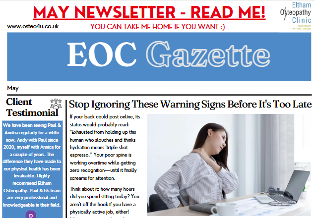 May Newsletter – Keeping up with the Clinic